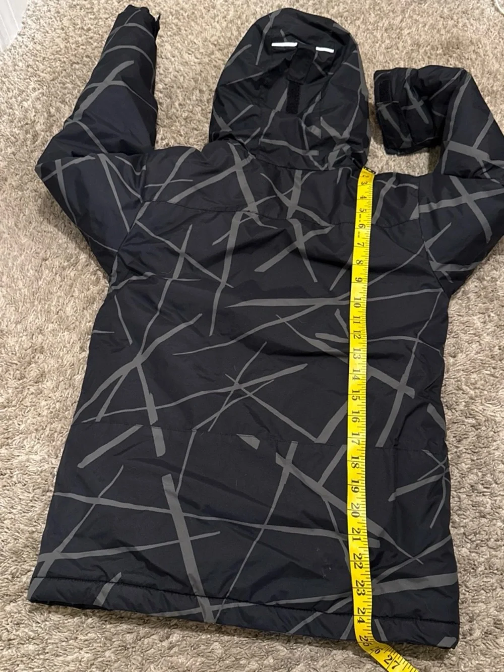 Columbia Black and Gray Kids Hooded Puffer Jacket Medium 10/12